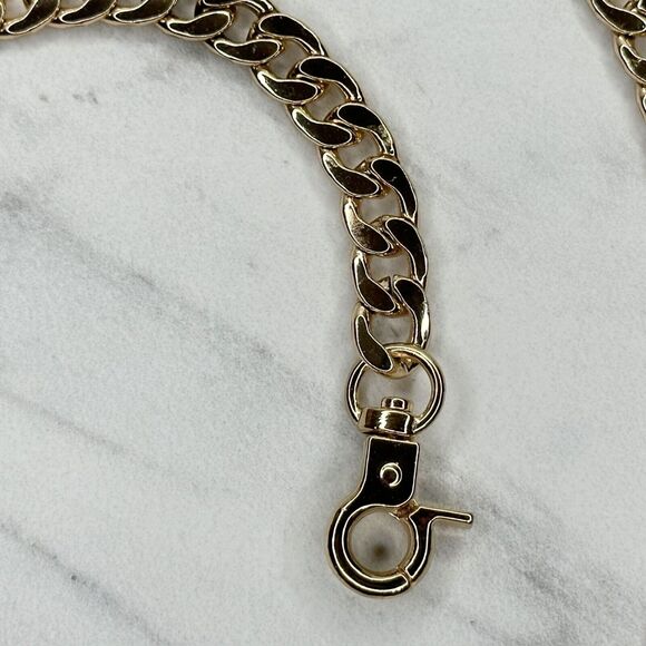 Gold Tone Flat Chain Link Purse Handbag Replacement Strap 47" ✨ - Picture 12 of 12